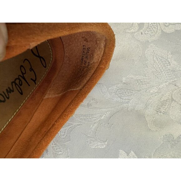 Sam Edelman Size 6M Angelina Moccasin Wedge Shoe Orange Fringe Suede - Picture 16 of 16